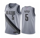 Portland Trail Blazers #5 Rodney Hood Gray NBA Swingman 2020-21 Earned Edition Jersey