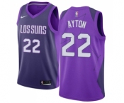 Men's Nike Phoenix Suns #22 Deandre Ayton Authentic Purple NBA Jersey - City Edition