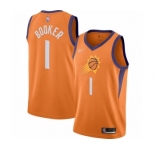 Men's Phoenix Suns #1 Devin Booker Authentic Orange Finished Basketball Jersey - Statement Edition