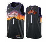 Men's Phoenix Suns #1 Devin Booker Black Basketball Jersey 2020-2021 City Edition