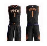 Men's Phoenix Suns #1 Devin Booker Swingman Black Basketball Suit Jersey - Statement Edition