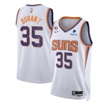 Men's Phoenix Suns #35 Kevin Durant White Association Edition With No.6 Patch Stitched Basketball Jersey
