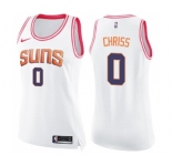 Women's Nike Phoenix Suns #0 Marquese Chriss Swingman White Pink Fashion NBA Jersey