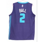 Men Charlotte Hornets #2 Ball  Purple 2021 New NBA Jersey