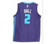 Men Charlotte Hornets #2 Ball Purple 2021 New NBA Jersey