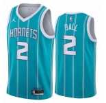 Men Charlotte Hornets #2 Ball Swingman Light blue Stripe  NBA Jersey 2020-2021 City Edition