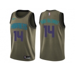 Men Nike Charlotte Hornets #14 Michael Kidd-Gilchrist Green Salute to Service NBA Swingman Jersey