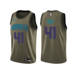 Men Nike Charlotte Hornets #41 Glen Rice Green Salute to Service NBA Swingman Jersey