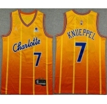 Men's Charlotte Hornets #7 Kon Knueppel Yellow 2025 City Sponsor Swingman Jersey