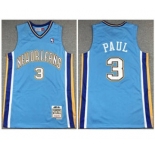 Men's New Orleans Hornets #3 Chris Paul 2005-06 Light Blue Throwback Stitched Basketball Jersey