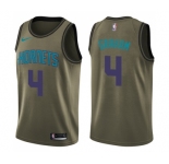 Men's Nike Charlotte Hornets #4 Devonte Graham Swingman Green Salute to Service NBA Jersey