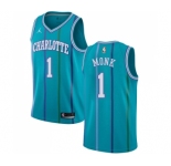 Men's Nike Jordan Charlotte Hornets #1 Malik Monk Swingman Aqua Hardwood Classics NBA Jersey