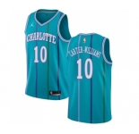 Men's Nike Jordan Charlotte Hornets #10 Michael Carter-Williams Swingman Aqua Hardwood Classics NBA Jersey