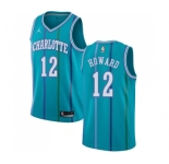 Men's Nike Jordan Charlotte Hornets #12 Dwight Howard Swingman Aqua Hardwood Classics NBA Jersey