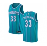 Men's Nike Jordan Charlotte Hornets #33 Alonzo Mourning Swingman Aqua Hardwood Classics NBA Jersey