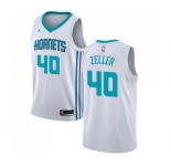 Men's Nike Jordan Charlotte Hornets #40 Cody Zeller Swingman White NBA Jersey - Association Edition