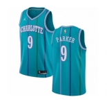 Men's Nike Jordan Charlotte Hornets #9 Tony Parker Authentic Aqua Hardwood Classics NBA Jersey