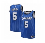 Men's Orlando Magic #5 Mohamed Bamba Authentic Blue Hardwood Classics Basketball Jersey