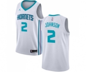 Women's Nike Jordan Charlotte Hornets #2 Larry Johnson Swingman White NBA Jersey - Association Edition