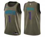 Youth Nike Charlotte Hornets #1 Muggsy Bogues Swingman Green Salute to Service NBA Jerse