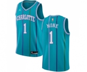 Youth Nike Jordan Charlotte Hornets #1 Malik Monk Swingman Aqua Hardwood Classics NBA Jersey