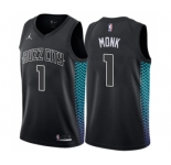 Youth Nike Jordan Charlotte Hornets #1 Malik Monk Swingman Black NBA Jersey - City Edition