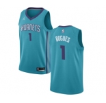 Youth Nike Jordan Charlotte Hornets #1 Muggsy Bogues Swingman Teal NBA Jersey - Icon Edition