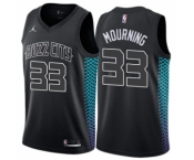 Youth Nike Jordan Charlotte Hornets #33 Alonzo Mourning Swingman Black NBA Jersey - City Edition