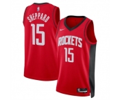 Men Houston Rockets #15 Reed Sheppard Red 2024 Draft Icon Edition Stitched Jersey