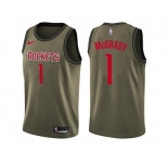 Men Nike Houston Rockets #1 Tracy McGrady Green Salute to Service NBA Swingman Jersey