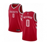 Men's Houston Rockets #0 Russell Westbrook Swingman Red Basketball Jersey - Icon Edition