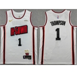 Men's Houston Rockets #1 Amen Thompson White 2024-25 City Edition Stitched Jersey