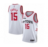 Men's Houston Rockets #15 Clint Capela Authentic White Basketball Jersey - 2019-20 City Edition