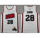 Men's Houston Rockets #28 Alperen Sengun White 2024-25 City Edition Stitched Jersey