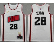 Men's Houston Rockets #28 Alperen Sengun White 2024-25 City Edition Stitched Jersey
