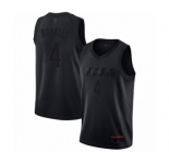 Men's Houston Rockets #4 Charles Barkley Swingman Black MVP Basketball Jersey