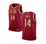 Men's Nike Houston Rockets #14 Gerald Green Authentic Red NBA Jersey - 2018-19 City Edition