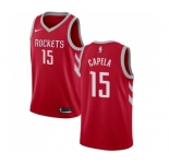 Men's Nike Houston Rockets #15 Clint Capela Swingman Red Road NBA Jersey - Icon Editio