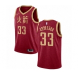 Men's Nike Houston Rockets #33 Ryan Anderson Swingman Red NBA Jersey - 2018-19 City Edition