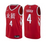 Men's Nike Houston Rockets #4 PJ Tucker Swingman Red NBA Jersey - City Edition