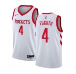 Men's Nike Houston Rockets #4 PJ Tucker Swingman White Home NBA Jersey - Association Edition