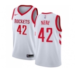 Men's Nike Houston Rockets #42 Nene Swingman White Home NBA Jersey - Association Edition