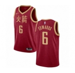 Men's Nike Houston Rockets #6 Vincent Edwards Authentic Red NBA Jersey - 2018-19 City Edition