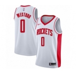Youth Houston Rockets #0 Russell Westbrook Swingman White Finished Basketball Jersey - Association Edition