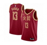 Youth Nike Houston Rockets #13 James Harden Swingman Red NBA Jersey - 2018-19 City Edition