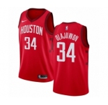 Youth Nike Houston Rockets #34 Hakeem Olajuwon Red Swingman Jersey - Earned Edition