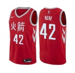 Youth Nike Houston Rockets #42 Nene Swingman Red NBA Jersey - City Edition