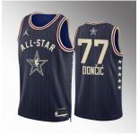 Men 2024 All Star #77 Luka Doncic Navy Stitched Basketball Jersey