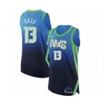 Men's Dallas Mavericks #13 Steve Nash Authentic Blue Basketball Jersey - 2019-20 City Edition