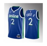 Men's Dallas Mavericks #2 Dereck Lively II Blue 2023 Draft City Edition Stitched Basketball Jersey